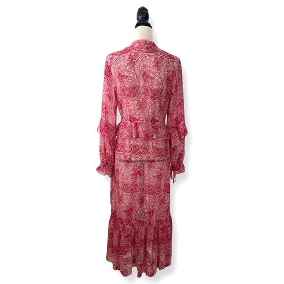 Ted Baker floral print sheer ruffle maxi dress size 1 - Picture 3 of 7